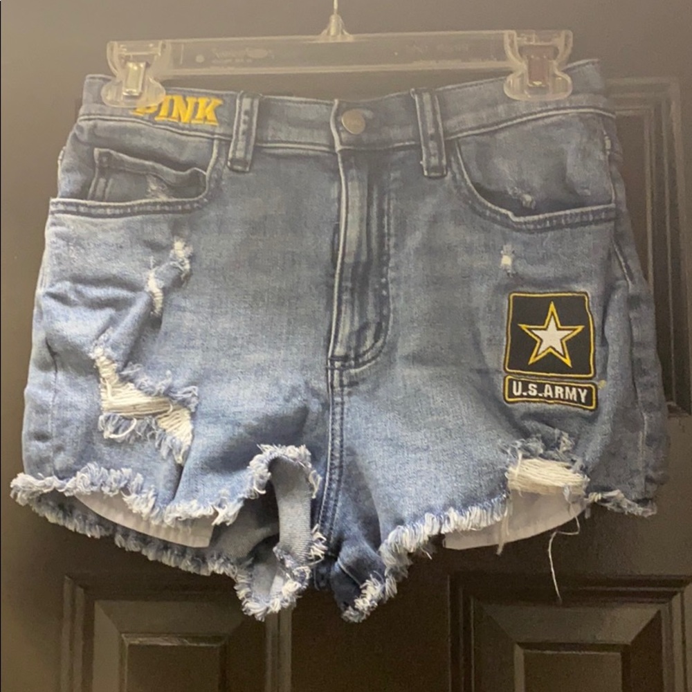 High waisted army shorts